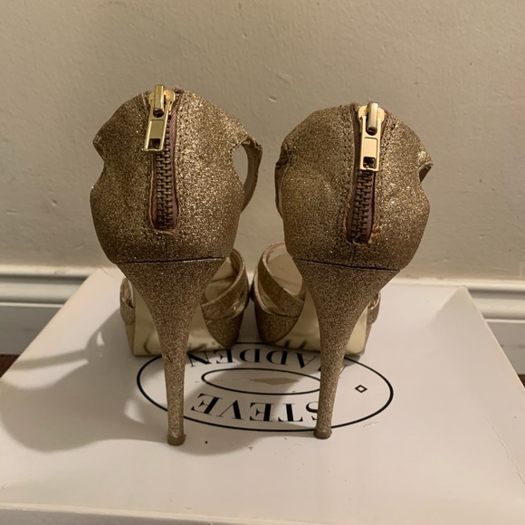 Gold glitter platform heels - Picture 3 of 4